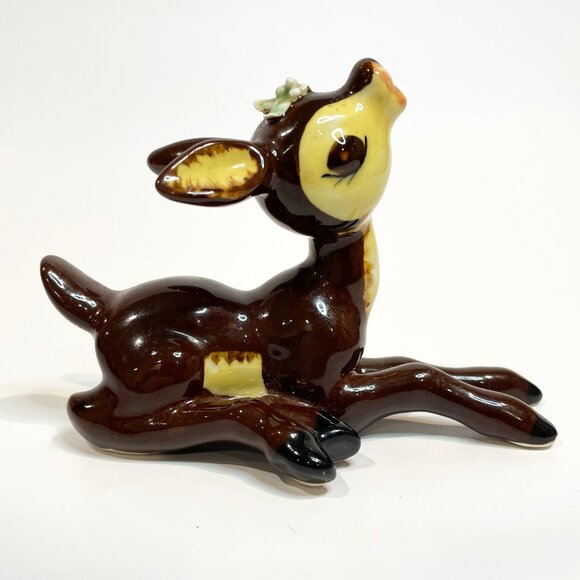 Vintage 1960's Napco Deer Reindeer Figurine Ceramic S185 6" x 4" - Picture 4 of 8